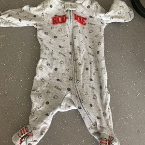 New born sports print onesie